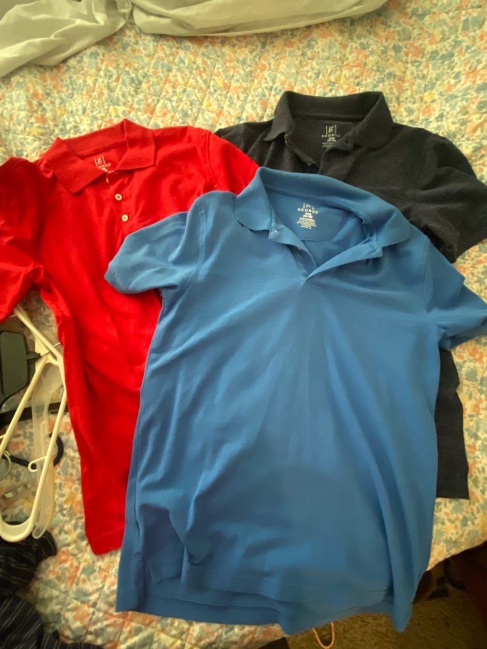 George Men's Polo Shirt Lot - Red, Blue, Navy